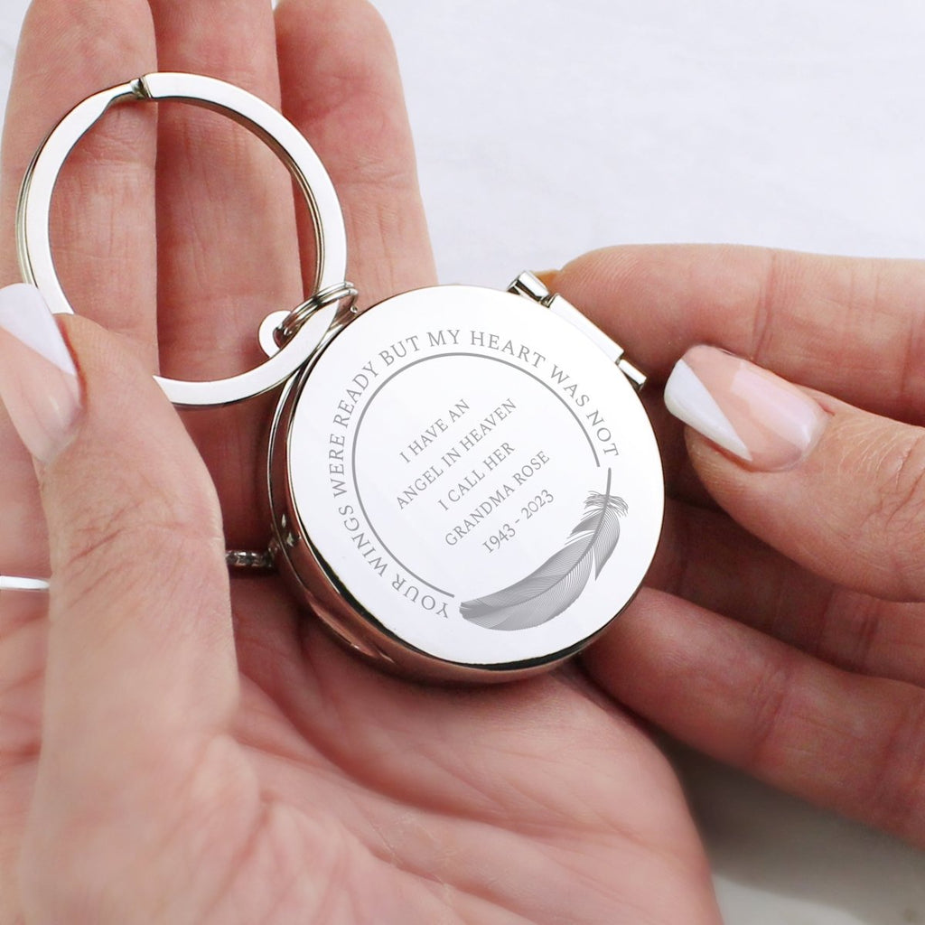 Photo Keyring Memorial - Personalised In Loving Memory Round Heart ...
