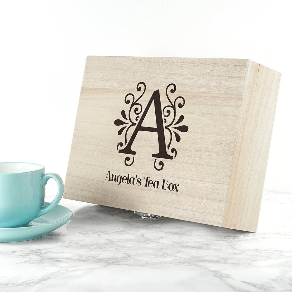 Tea Box Message Personalised Tea Box - Treat Republic Pine Box With Brass Clasp ...