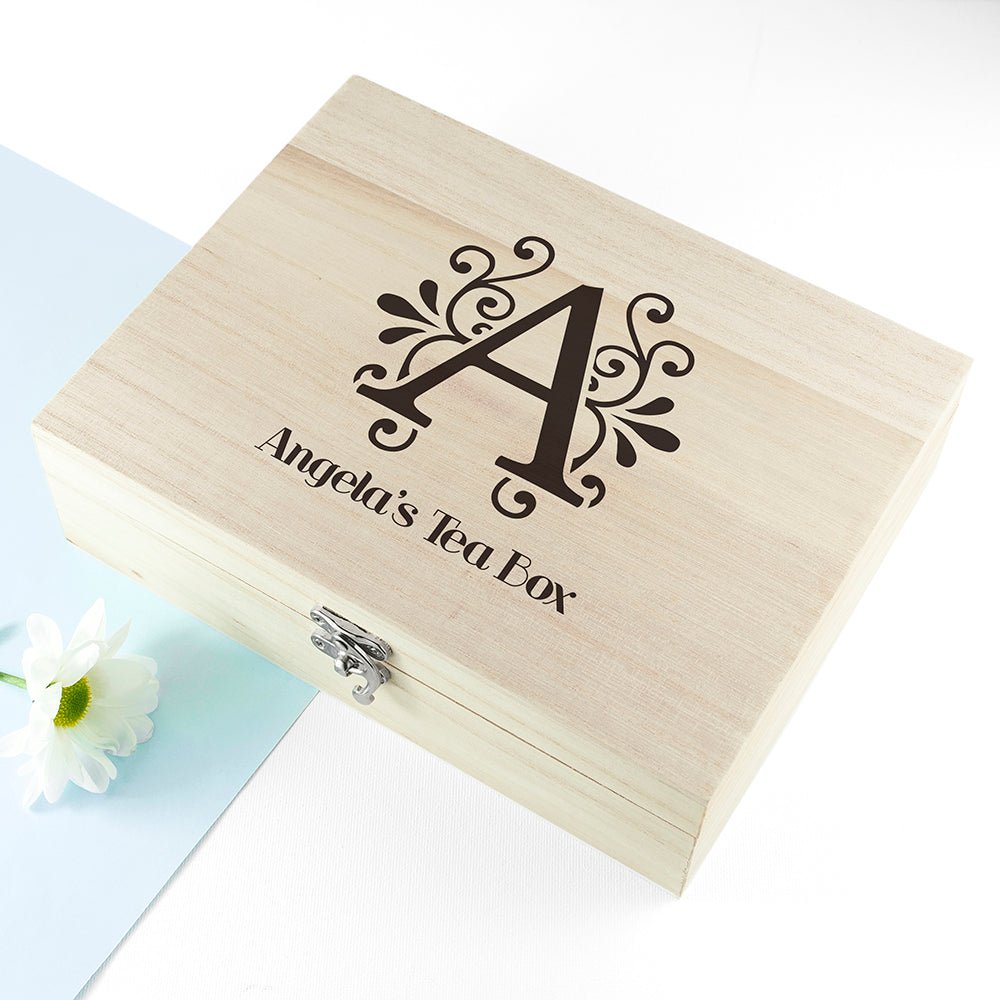Tea Box Message Personalised Tea Box - Treat Republic Pine Box With Brass Clasp ...