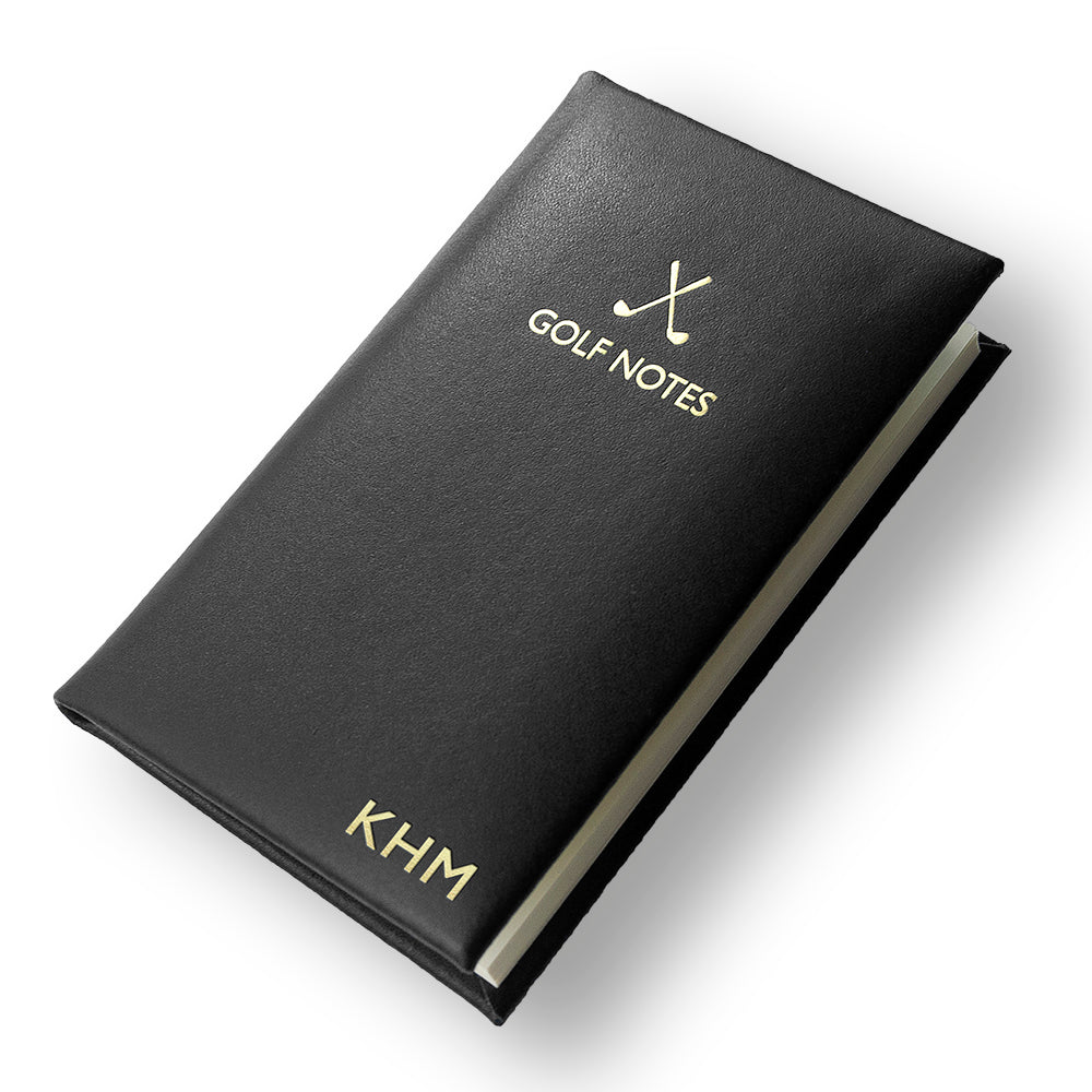 Personalised Leather Golf Note Book - Engraved Memories