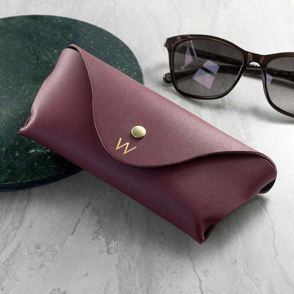 Personalised Leather Origami Glasses Case - Engraved Memories