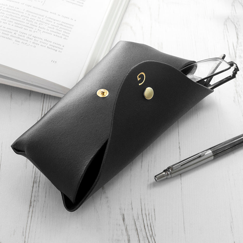 Personalised Leather Origami Glasses Case - Engraved Memories
