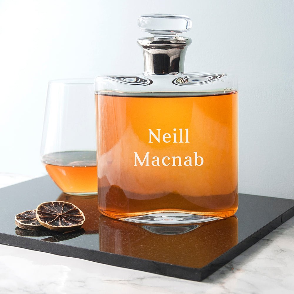 Personalised LSA Platinum Necked Whisky Decanter - Engraved Memories
