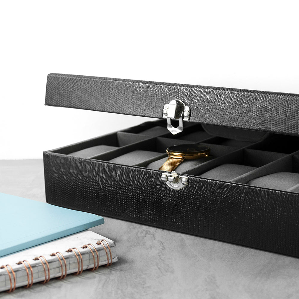 Personalised Luxury 12 Piece Watch Box - Engraved Memories