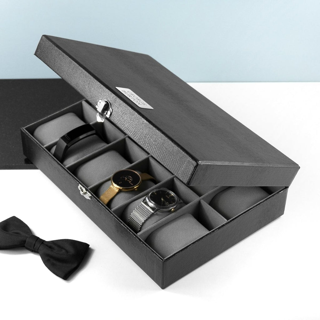 Personalised Luxury 12 Piece Watch Box - Engraved Memories
