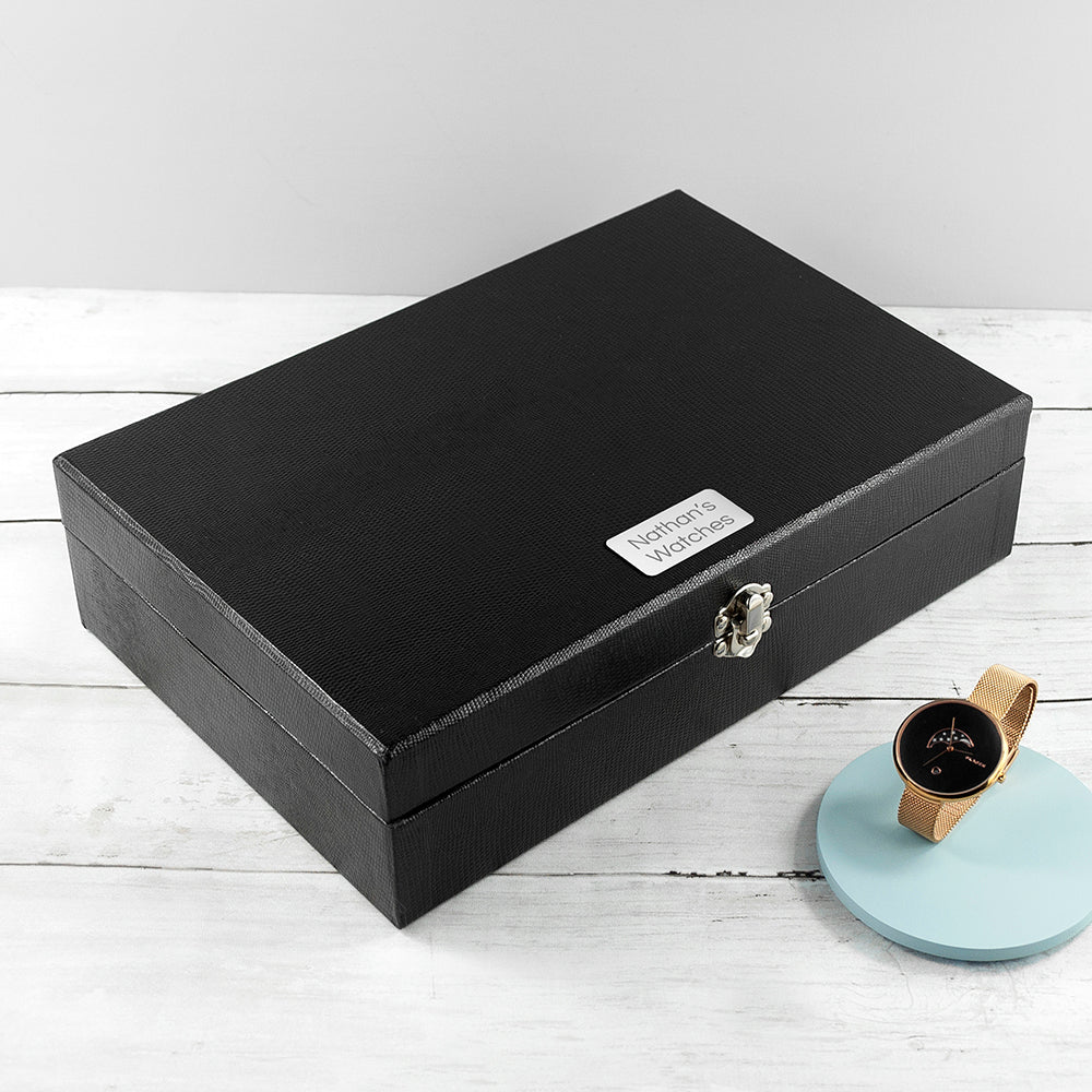 Personalised Luxury 12 Piece Watch Box - Engraved Memories