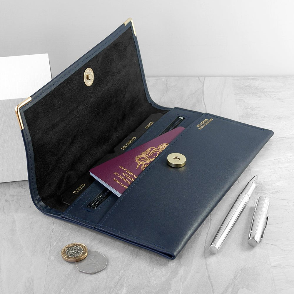 Personalised Luxury Travel Organiser - Engraved Memories