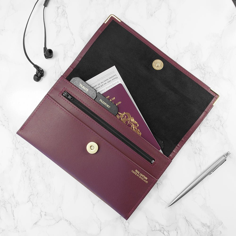 Personalised Luxury Travel Organiser - Engraved Memories