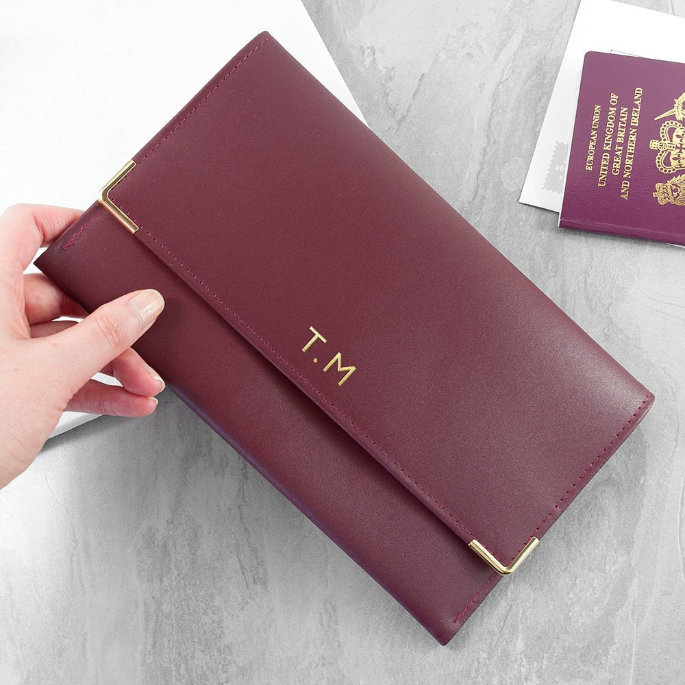 Personalised Luxury Travel Organiser - Engraved Memories