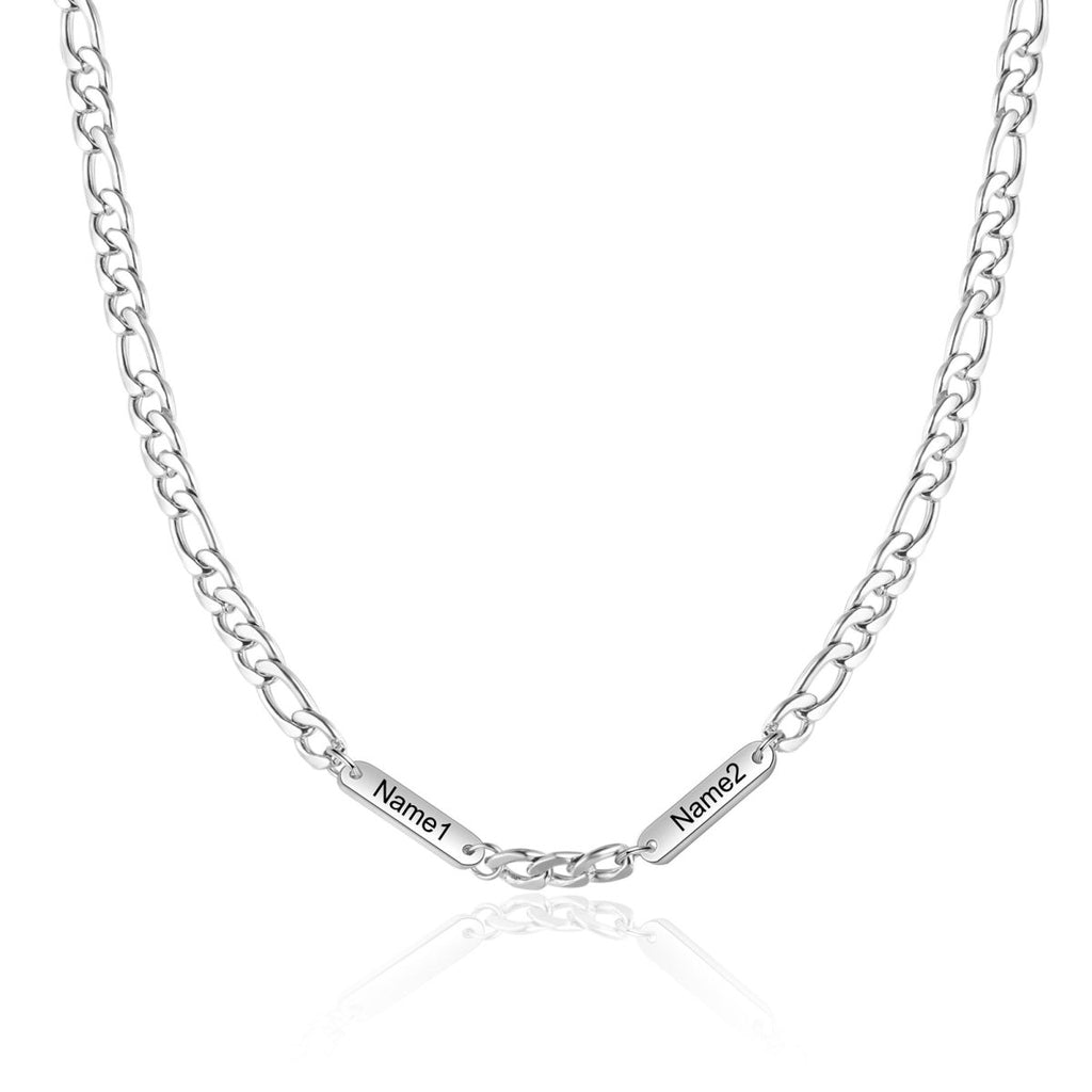 Personalised Men's Necklace – Custom Name Stainless Steel Gift - Engraved Memories
