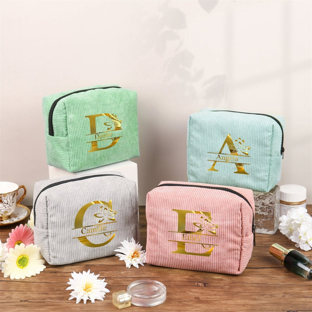 Personalised Name Makeup Bag – Custom Cosmetic Pouch Gift for Women - Engraved Memories
