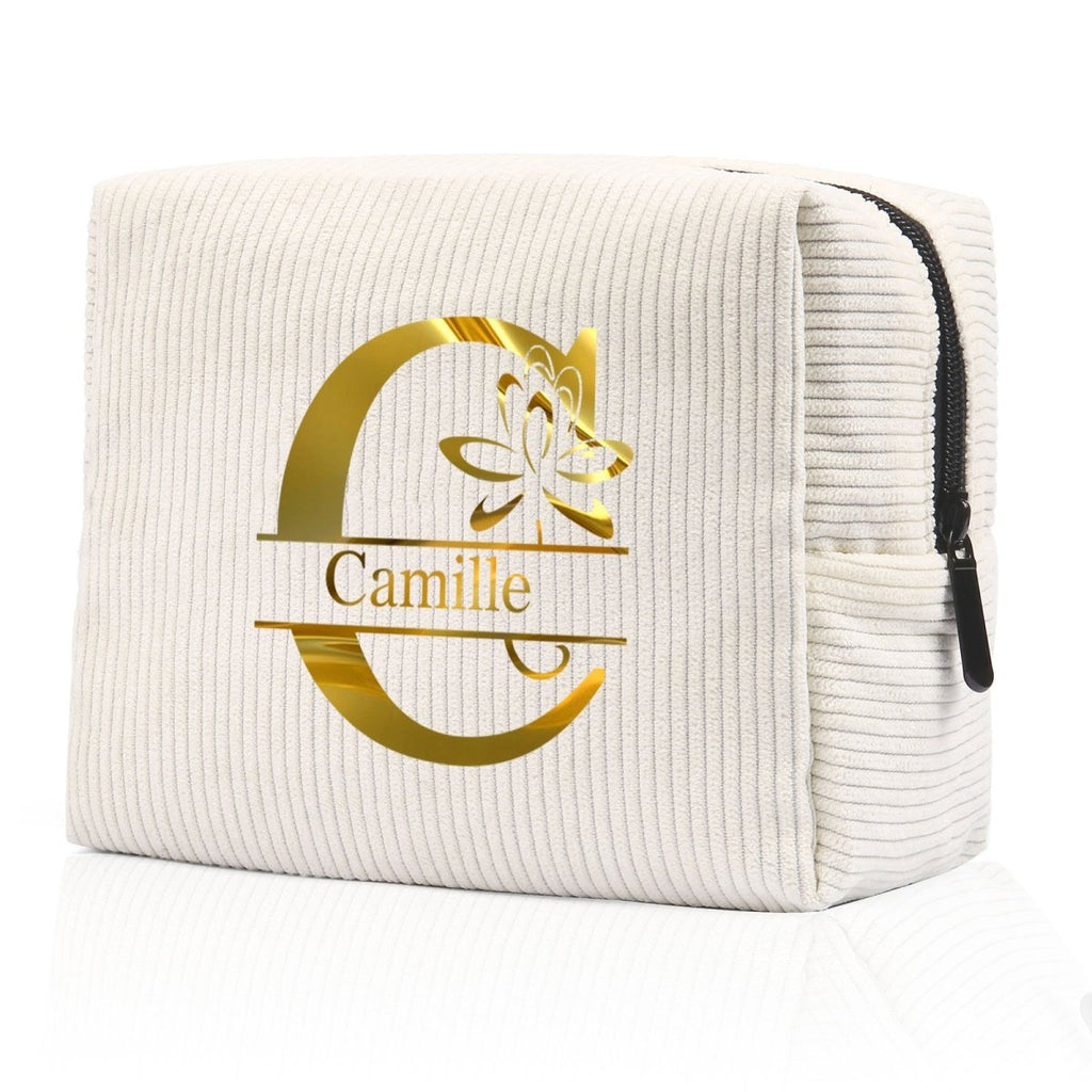 Personalised Name Makeup Bag – Custom Cosmetic Pouch Gift for Women - Engraved Memories