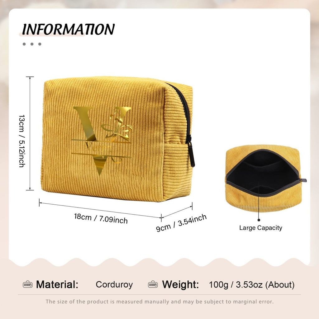 Personalised Name Makeup Bag – Custom Cosmetic Pouch Gift for Women - Engraved Memories