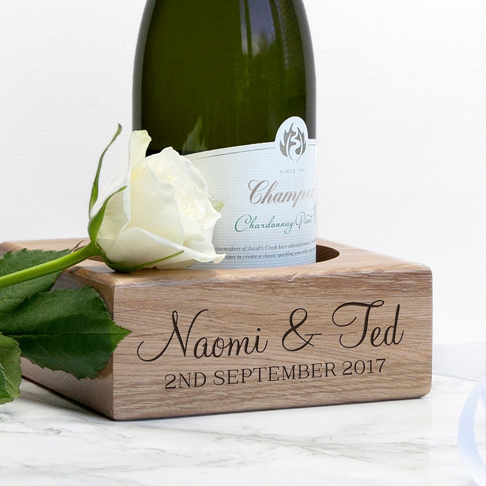 Personalised 5th anniversary wine holder