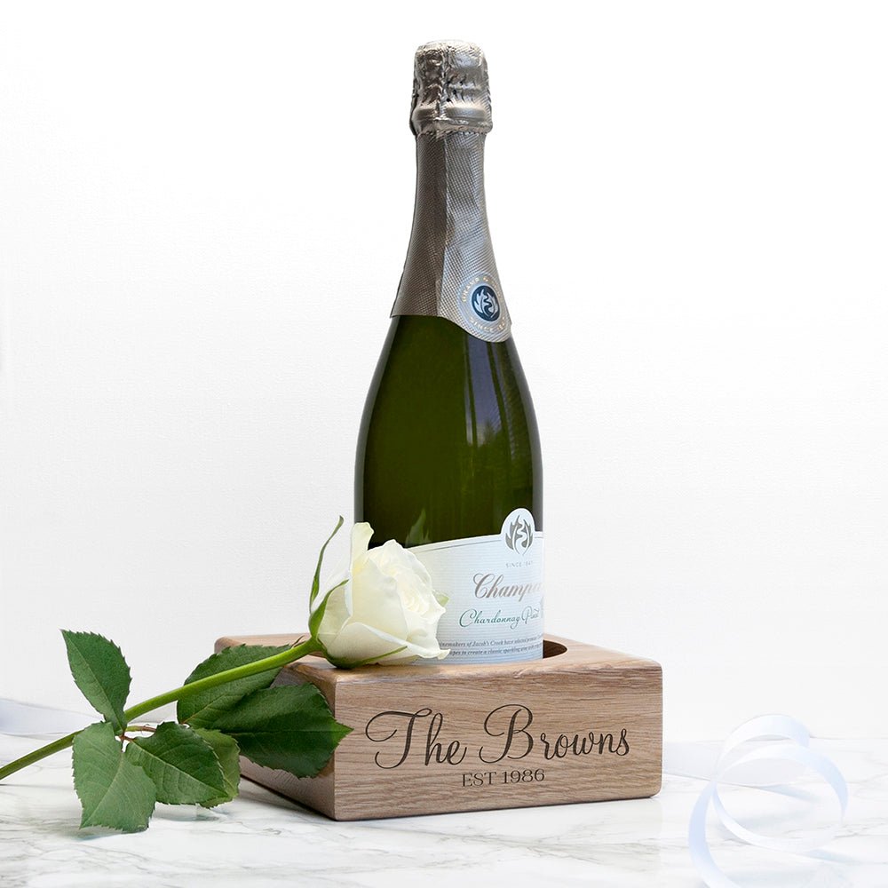 Engraved oak gift for wedding or anniversary