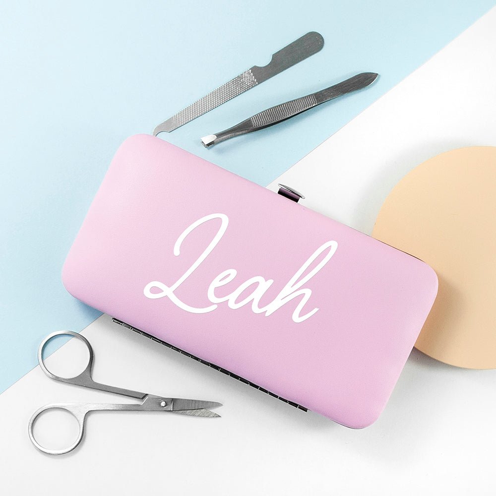 Personalised pink manicure set for her