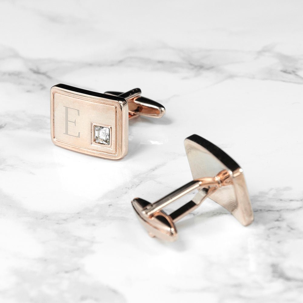 Custom rose gold cufflinks with black gift box
