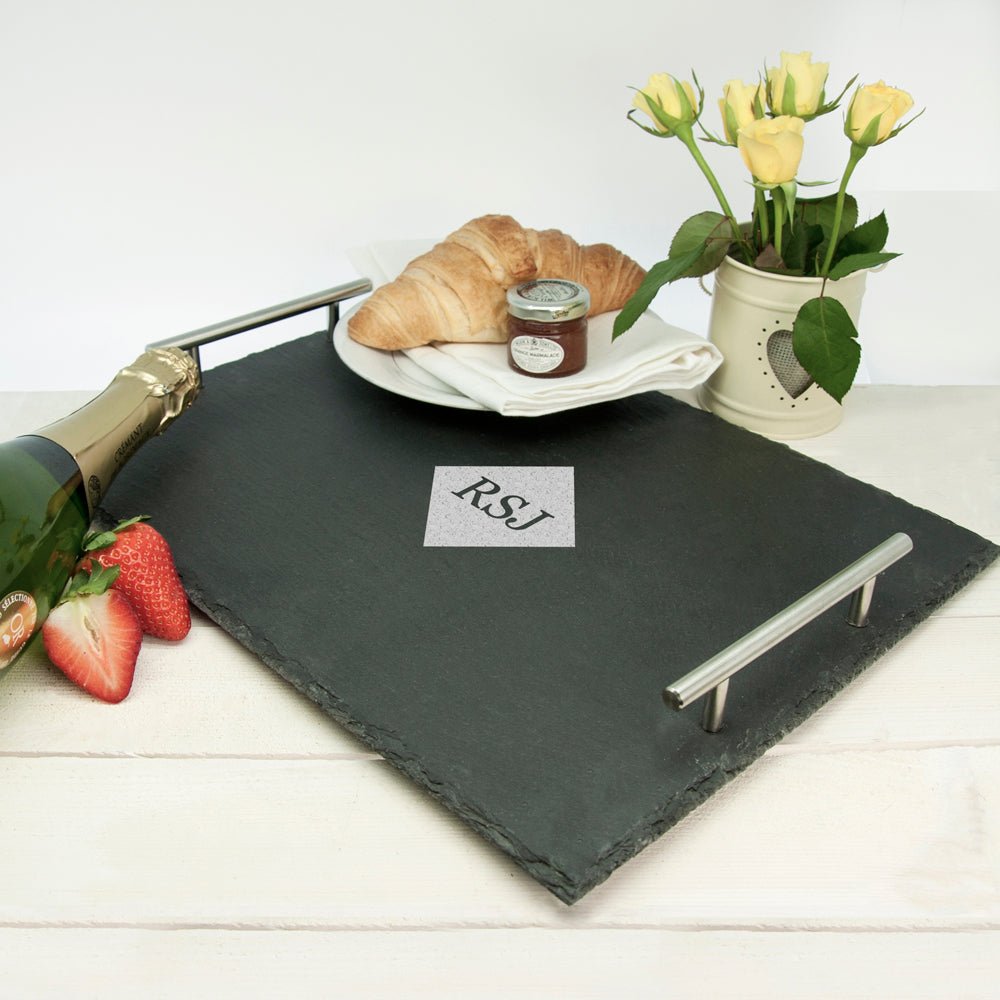 Personalised Slate Breakfast In Bed Tray - Engraved Memories