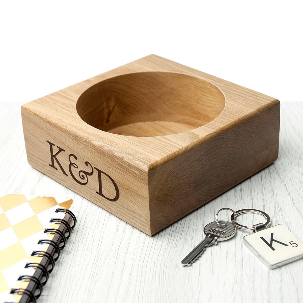 Personalised Solid Oak Stash Tray - Engraved Memories