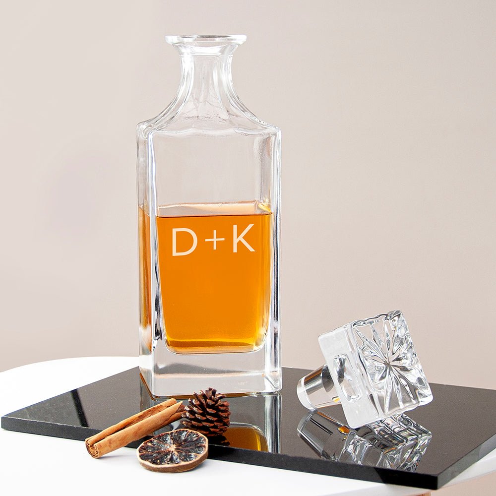 Personalised Timeless Initials Square Decanter - Engraved Memories