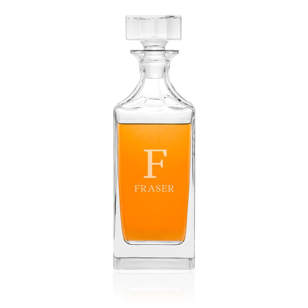 Personalised Timeless Monogram Square Decanter - Engraved Memories