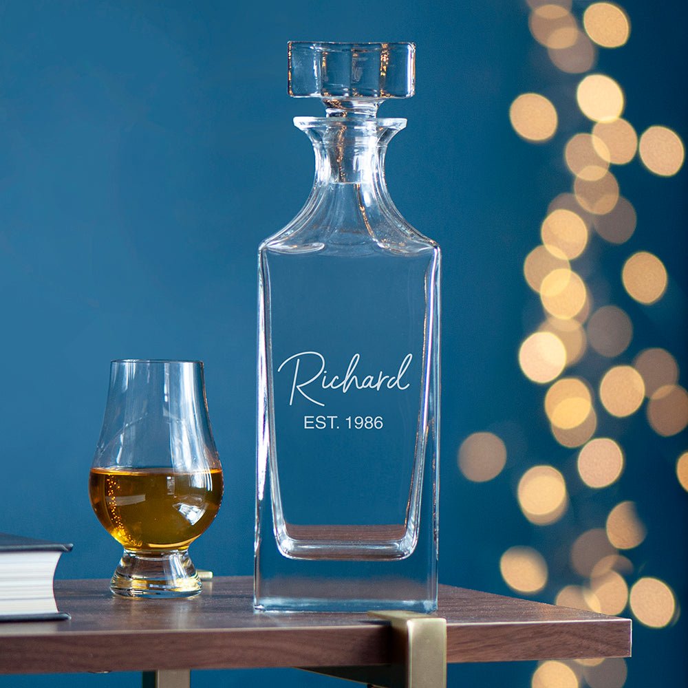 Personalised Timeless Signature Square Decanter - Engraved Memories
