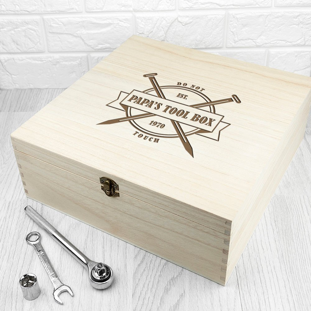 Personalised Warning Tool Box - Engraved Memories