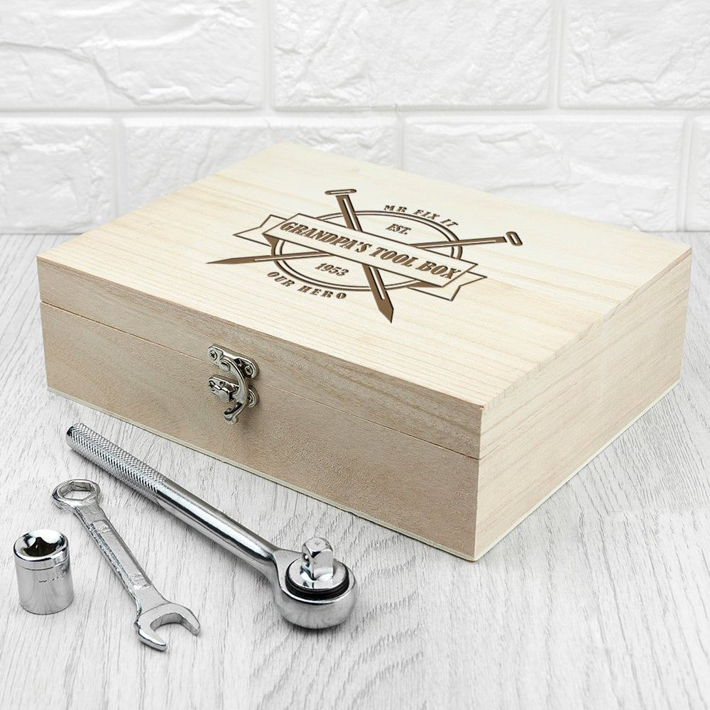Personalised Warning Tool Box - Engraved Memories