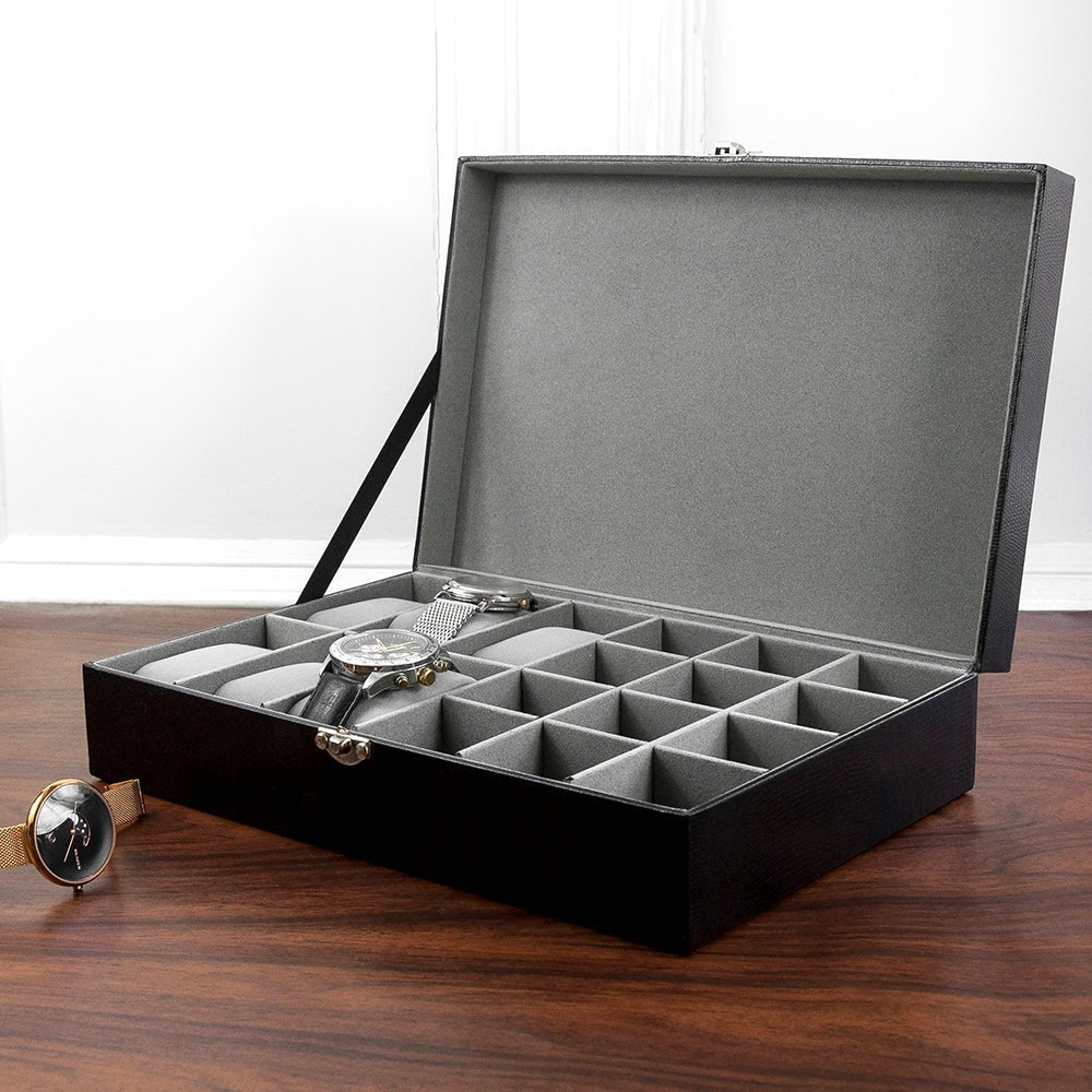 Personalised Watch and Cufflinks Box - Engraved Memories