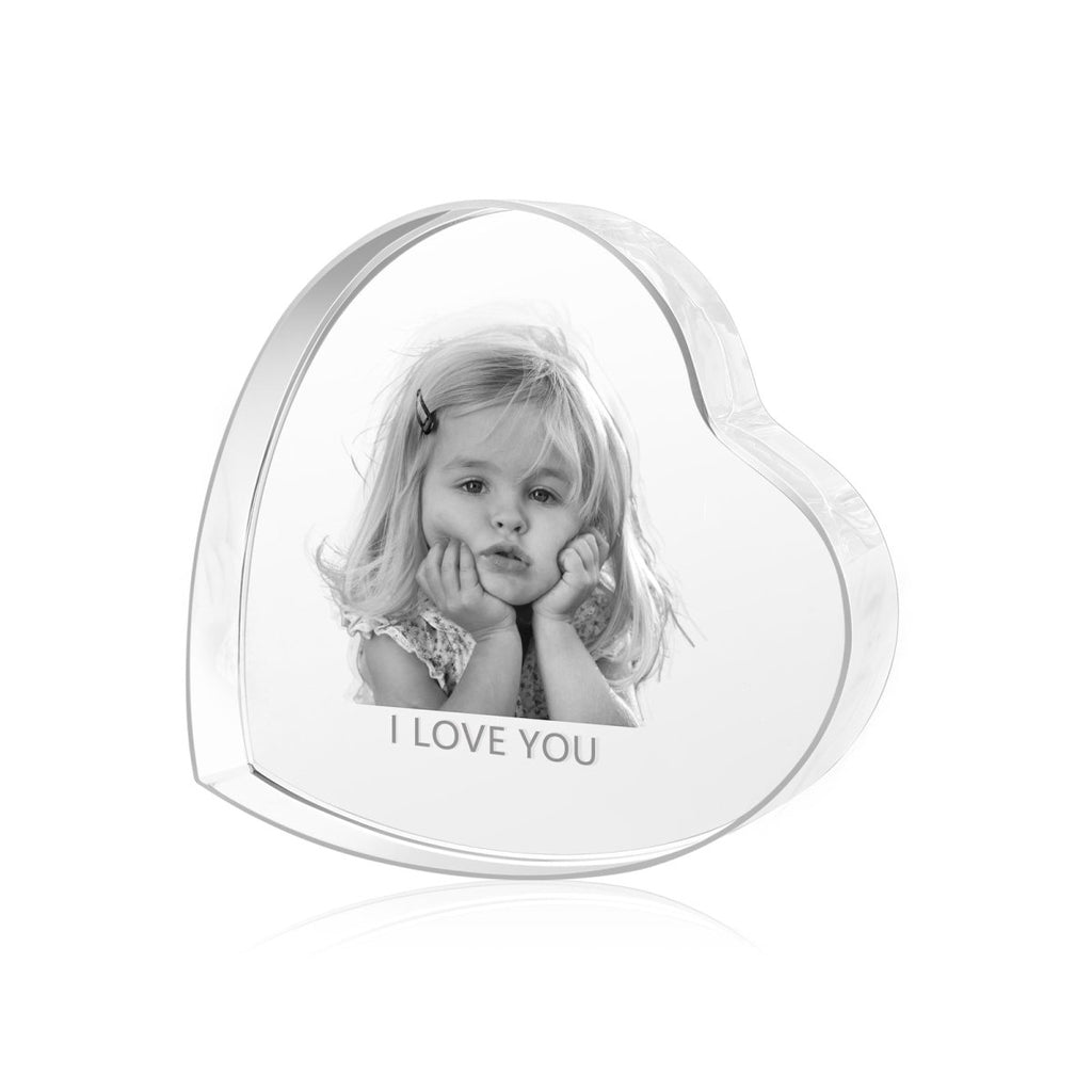Personalized custom photo crystal ornament, transparent, custom keepsake, 70mm size, unique gift.