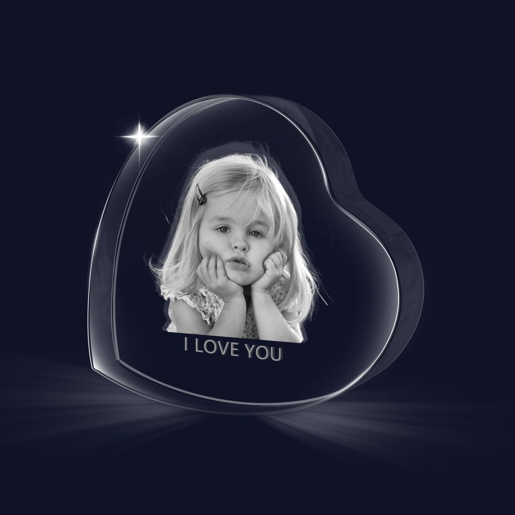Personalized custom photo crystal ornament, transparent, custom keepsake, 70mm size, unique gift.