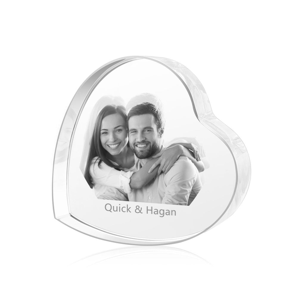 Personalized custom photo crystal ornament, transparent, custom keepsake, 70mm size, unique gift.