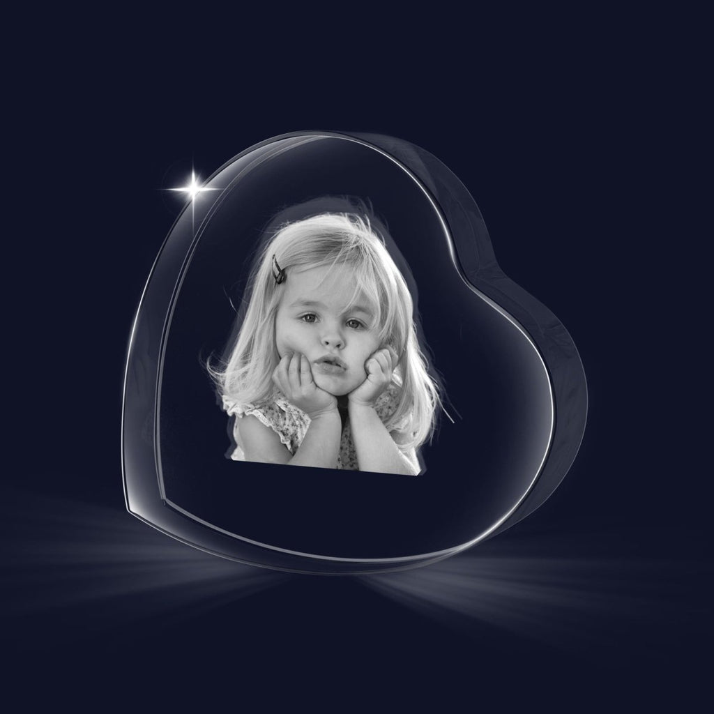 Personalized custom photo crystal ornament, transparent, custom keepsake, 70mm size, unique gift.
