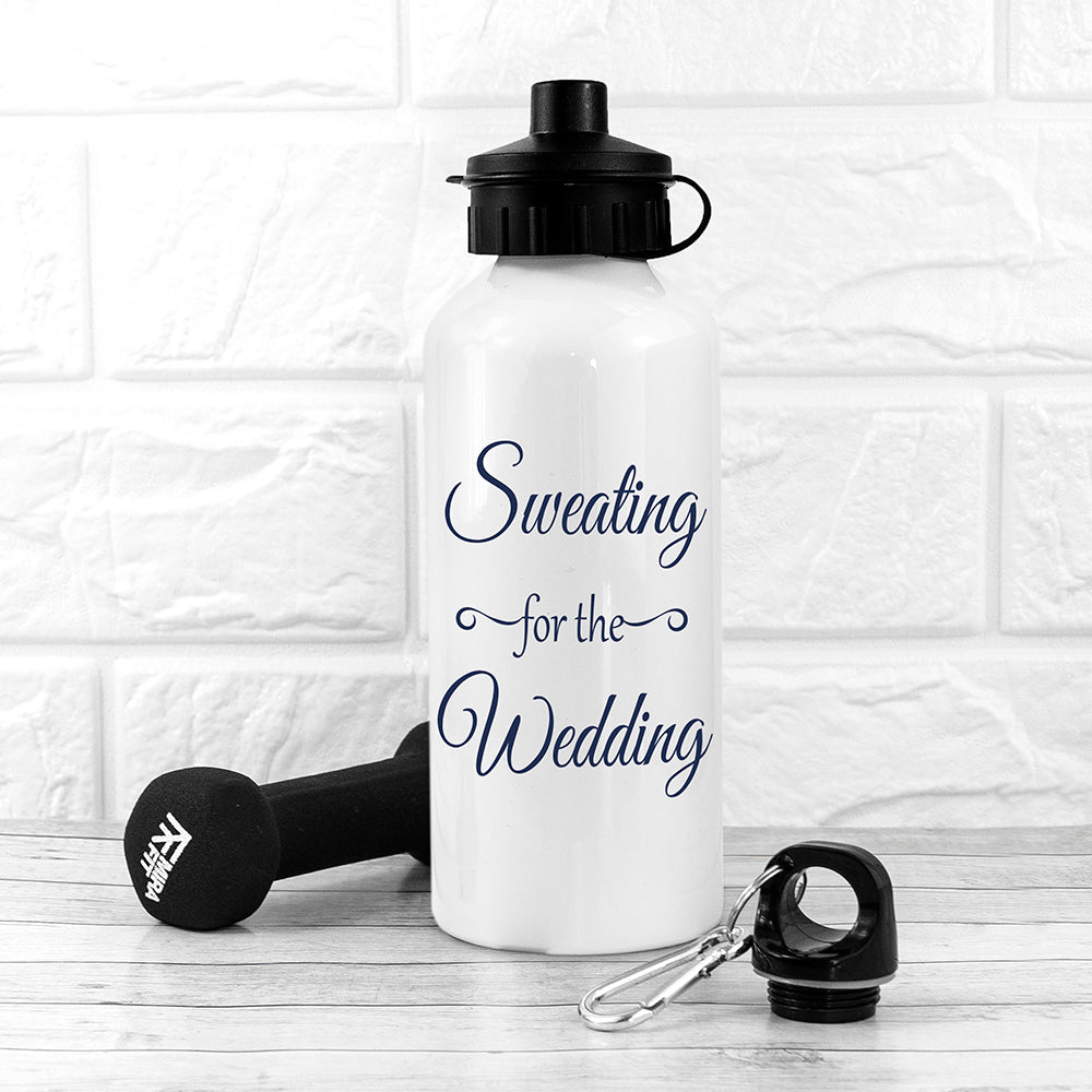Custom white wedding water bottle, 9×15cm, 500ml, perfect hen party gift