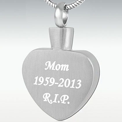 "Always in my Heart" Cremation Jewellery, Colour Pendant, Keepsake - Engravable - Engraved Memories