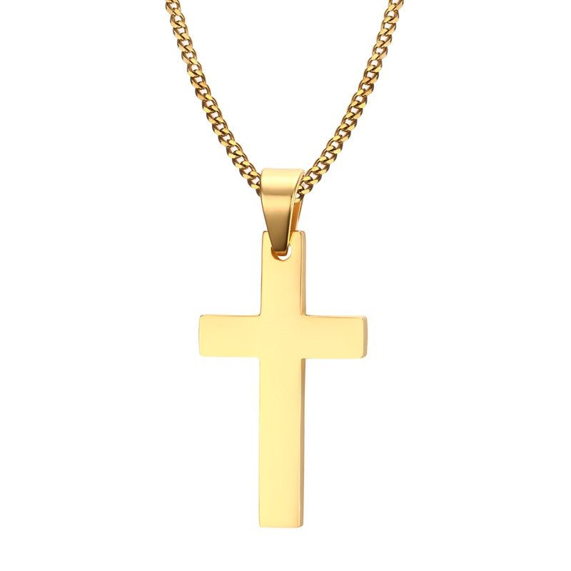 Men Black Silver Pure Titanium Cross Necklace Pendant 17695-£99 - Titanium Jewellery  UK