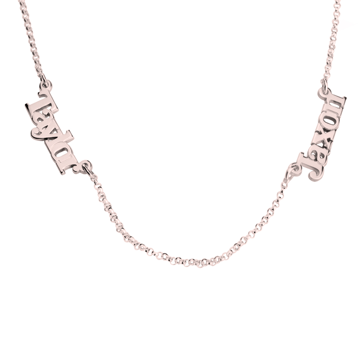 Custom Cut Names Necklace, Two name Sterling Silver Necklace, Valentine's day trending Design - Engraved Memories