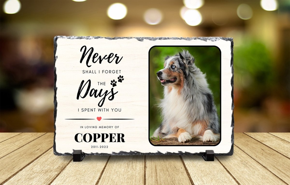 Hapelf Personalized Picture Stone Frame Custom Photo Rock Slate Plaque Frames Customized Gifts For Wedding Family Memorial Pets