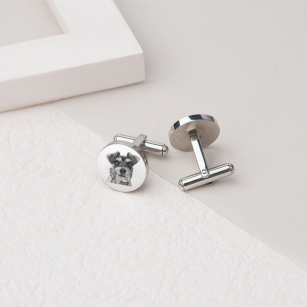 Personalized custom photo cufflinks, stainless steel, gold/rose gold/silver plated, 15mm size.