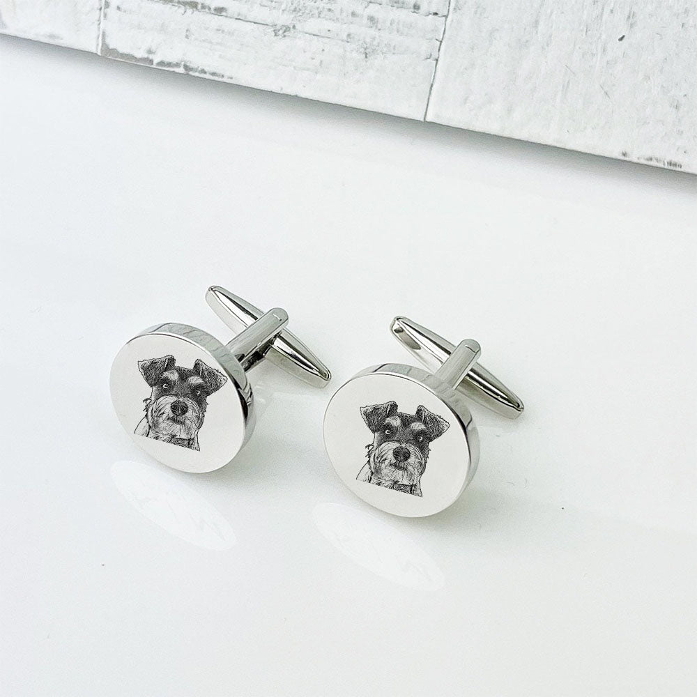 Personalized custom photo cufflinks, stainless steel, gold/rose gold/silver plated, 15mm size.
