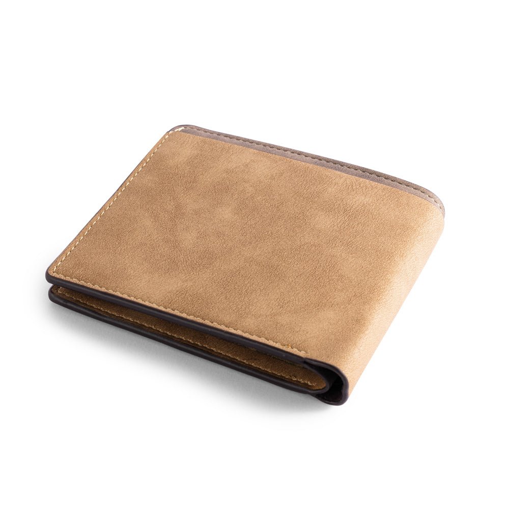 Personalized custom photo leather wallet, brown, photo & name artwork, Father's Day gift, 12cm size.
