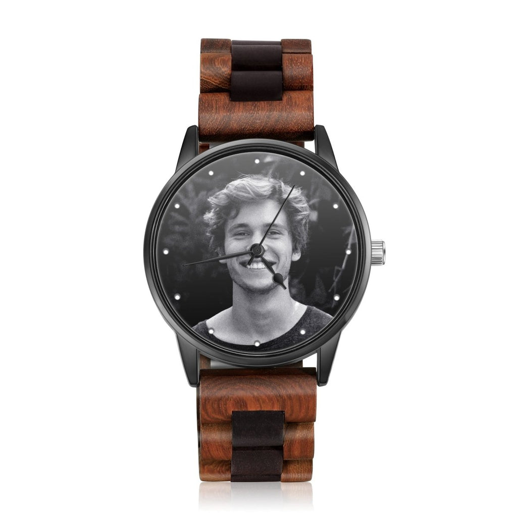 Custom Photo Watch, Personalised Watch for Men, Gift for Dad, Father's day, Photo Watch with Genuine Leather strap - Engraved Memories