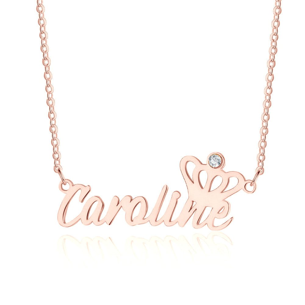 Cutout Name Necklace – Personalised Pendant With Birthstone
