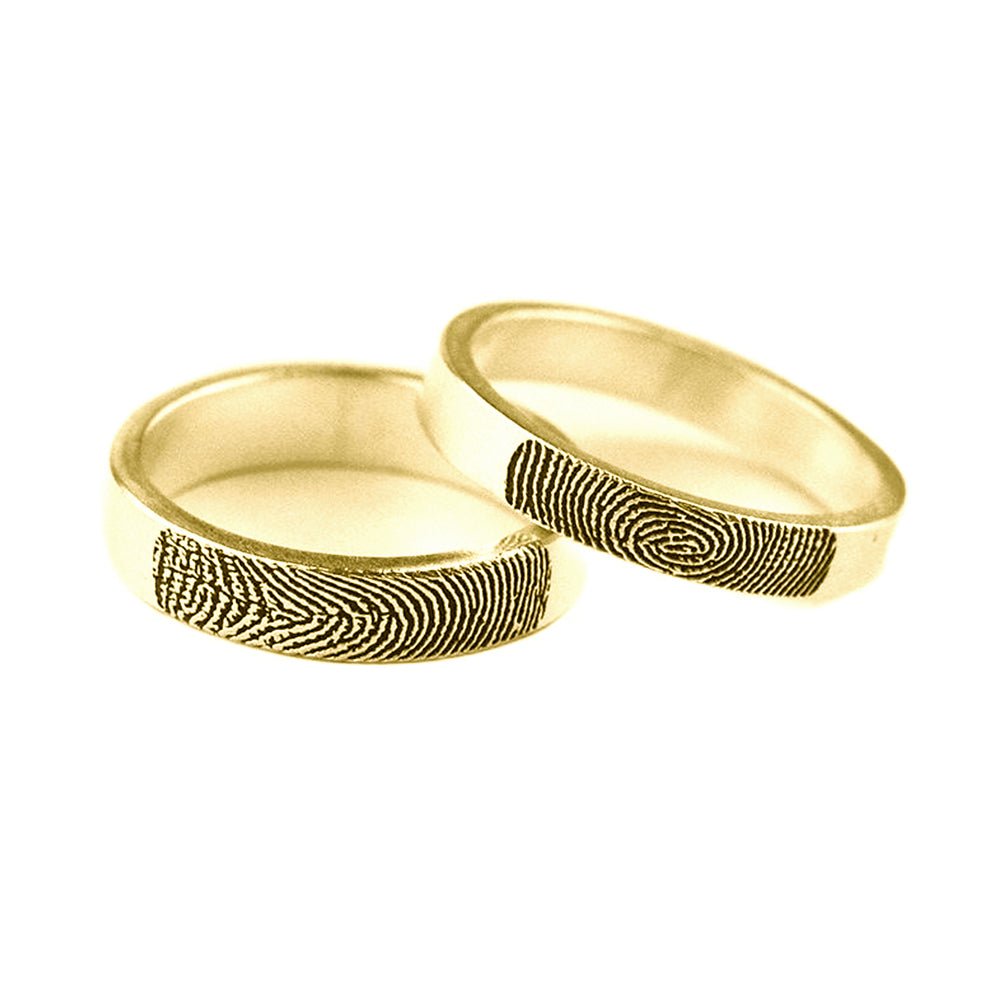 Personalized his & hers fingerprint rings in sterling silver, perfect for couples to cherish forever.