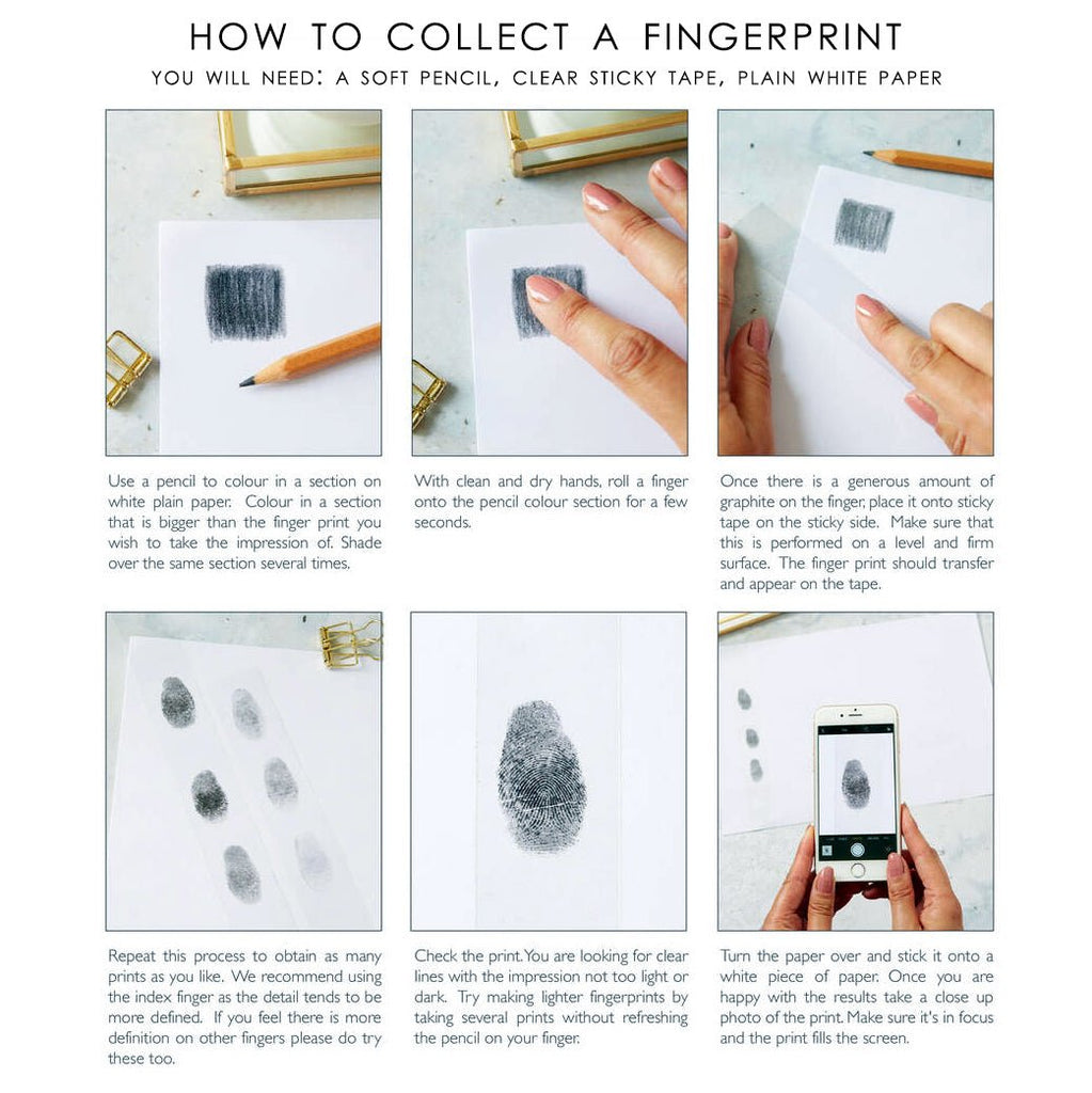Personalized fingerprint rings in white gold, gold, or rose gold plated, 4mm width, 3g.