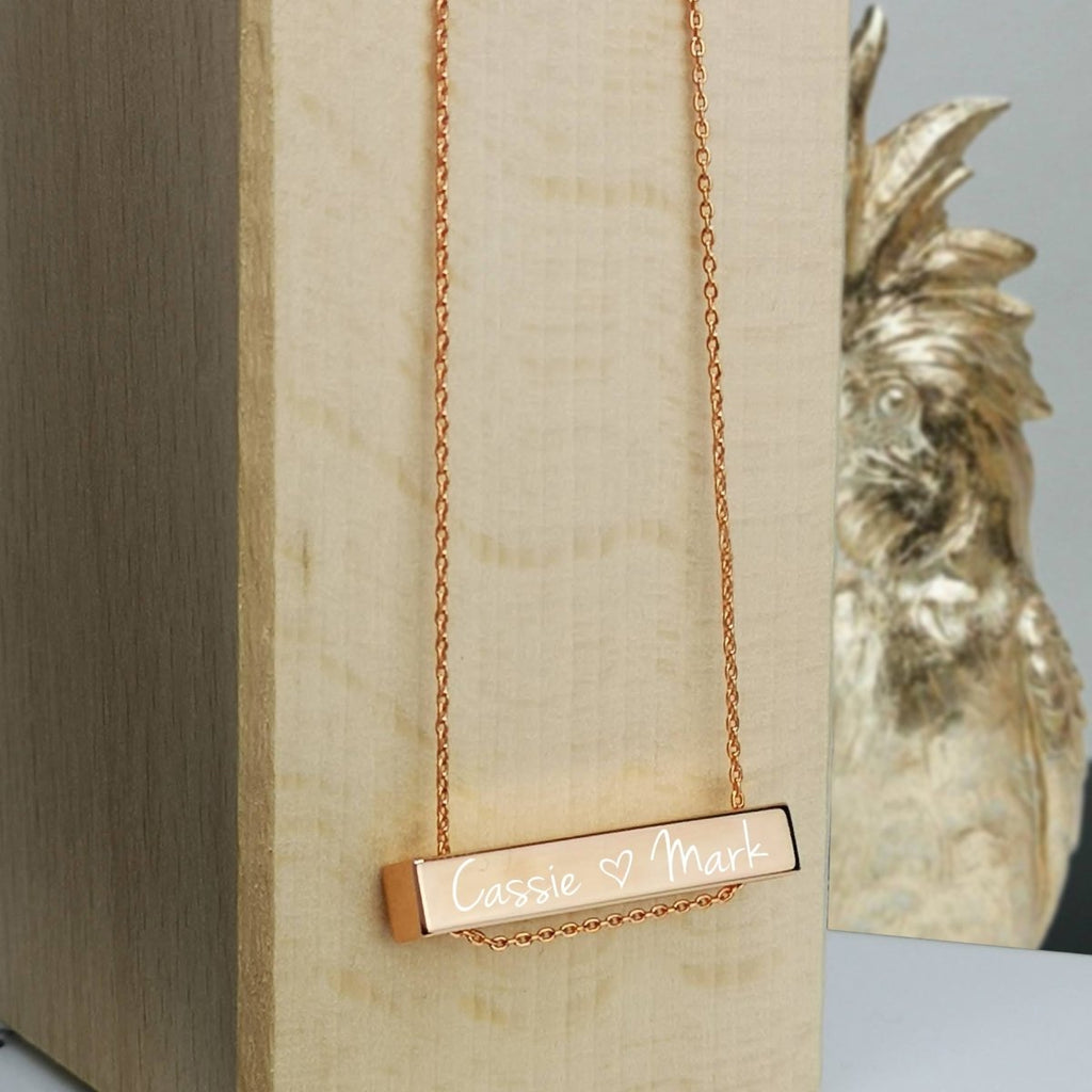 Gold Name Necklace Ememories Rose Gold Adjustable Chain