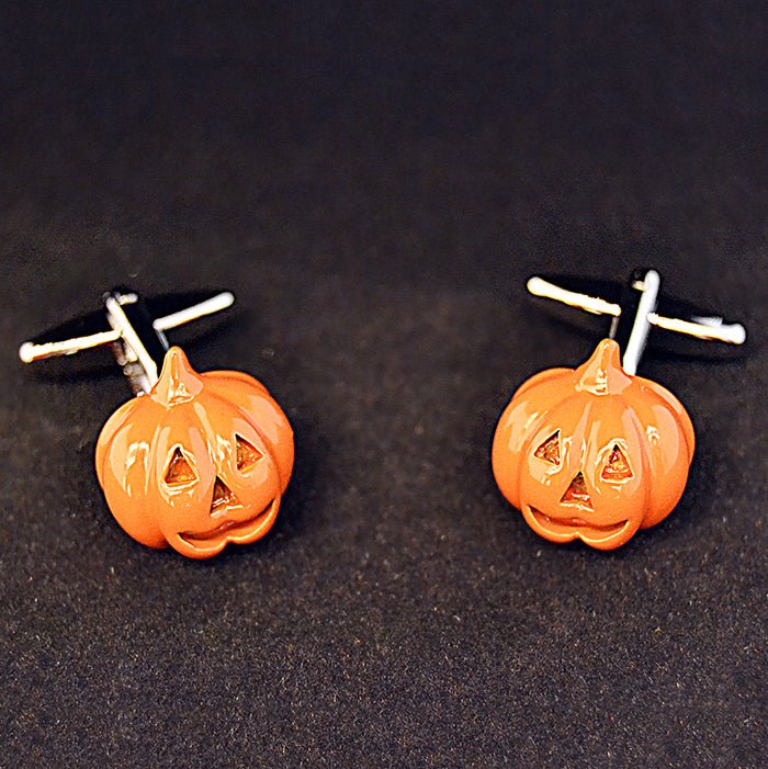 Halloween Pumpkin Cufflinks Jack O Lantern - Engraved Memories