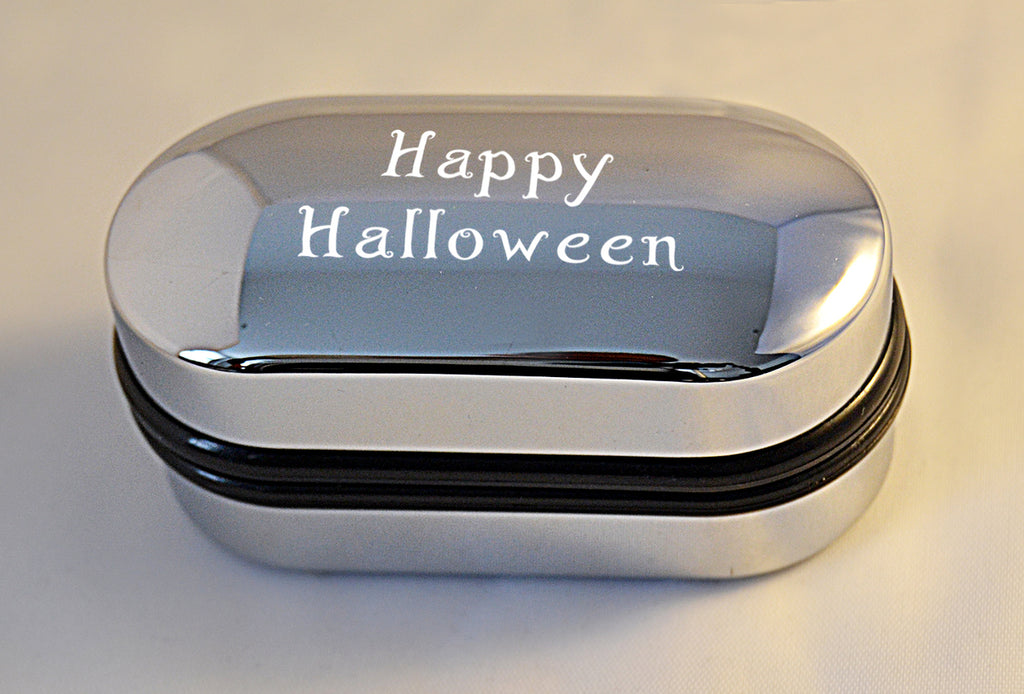 Personalized chrome cufflink case box, engraved with custom text, perfect for wedding, groom or best man gift, 3.0x3.3x7.8cm.