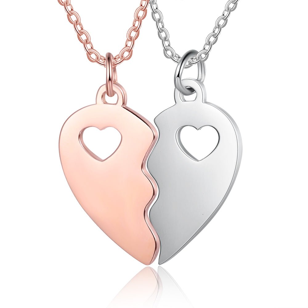 Joining Heart Necklace – Personalised Two Toned Stainless Steel