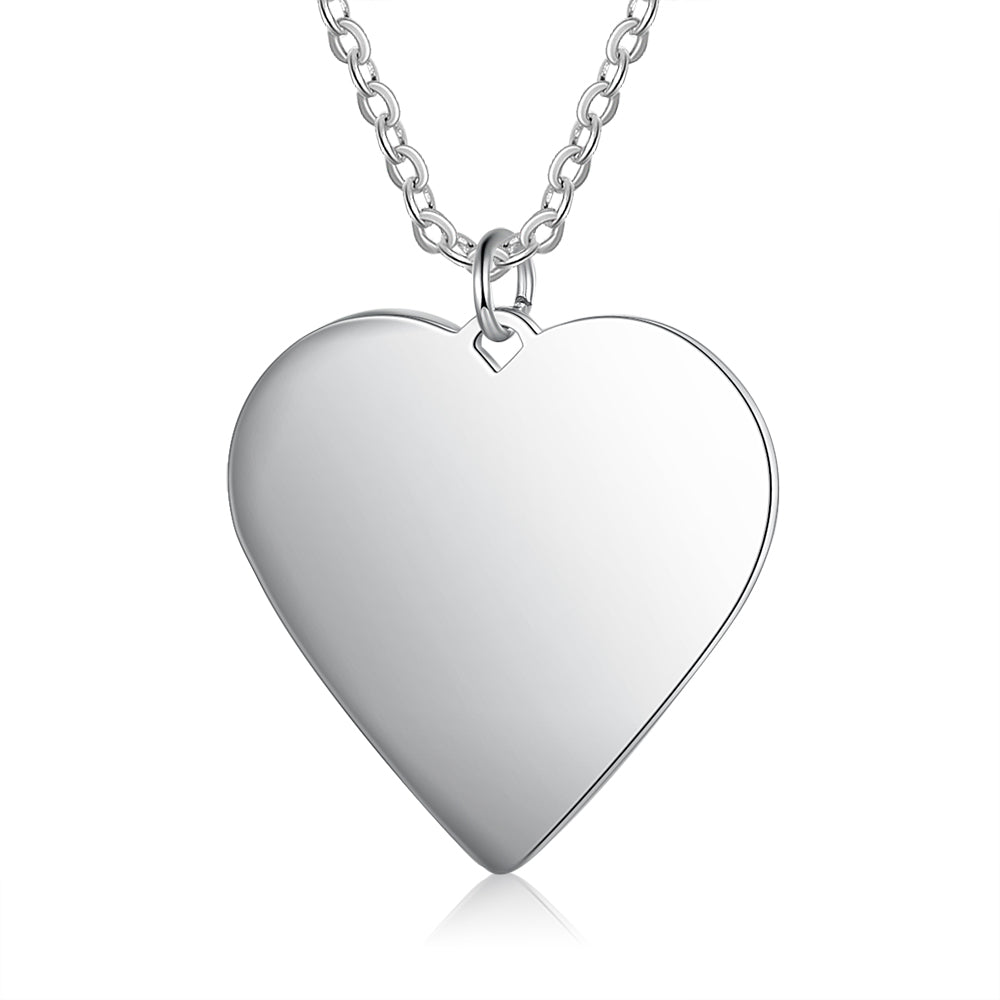 Medical ID Necklace, Medical Alert Heart Pendant Chain, Personalised Stainless Steel Medical Necklace - Engraved Memories